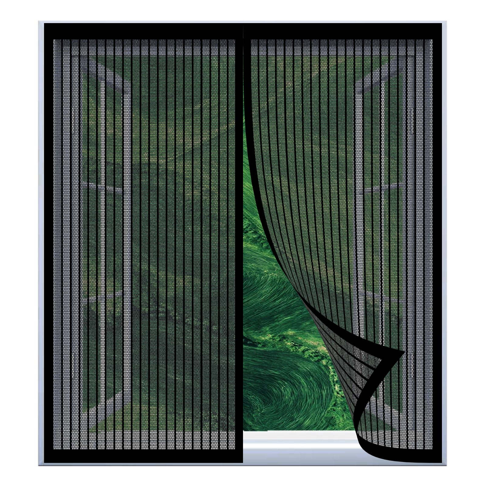 Magnetic Fly Screens 95 x 85 cm Easy Installation No Drilling Or Screwing Transparent Window Screen for Windows Nets to Keep Bugs Out, Black
