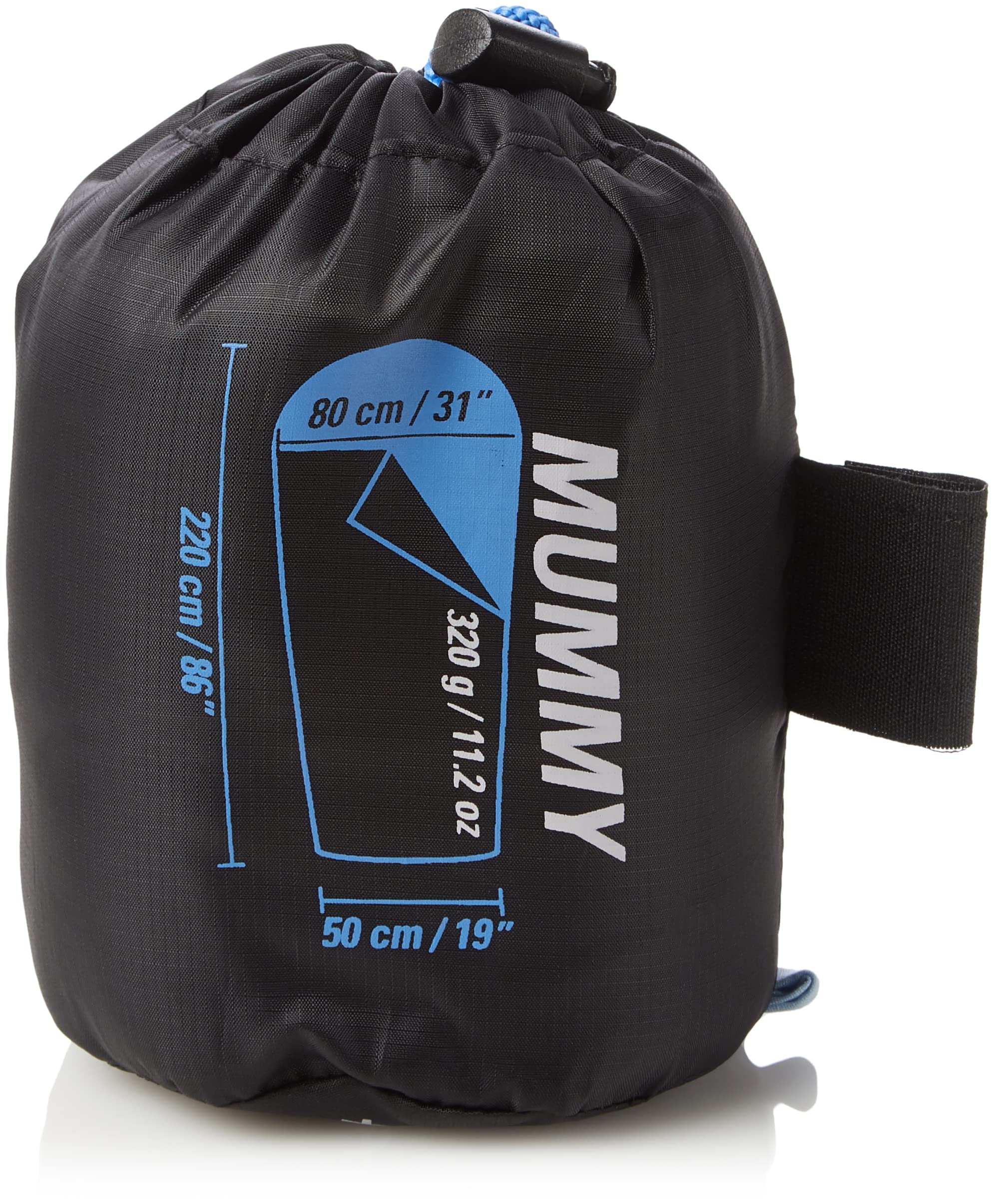 Ferrino Comfort Liner Mummy, Sacco Lenzuolo Azzurro, 220x80x50 cm