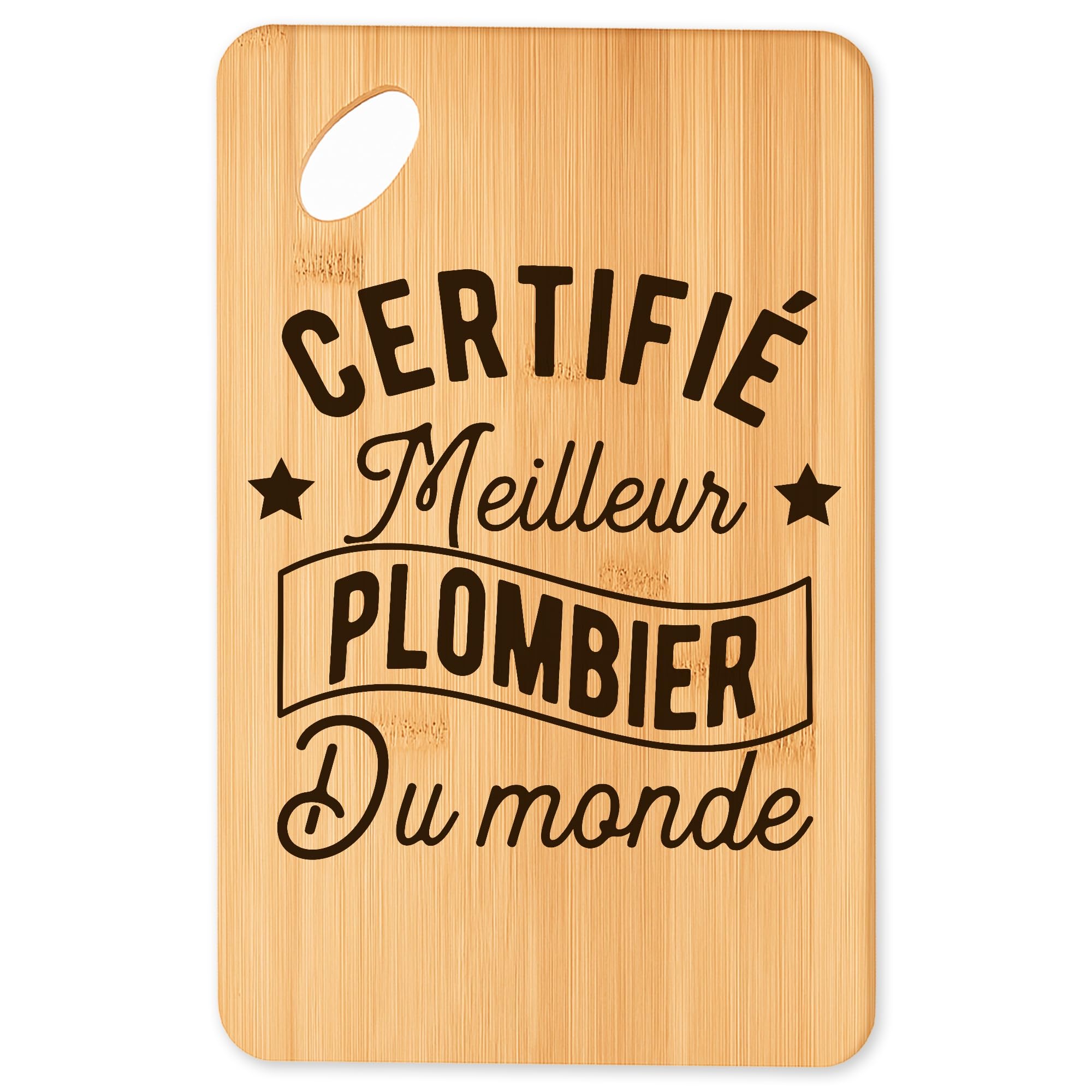 Planche à découper Plombier 4 en bambou pour apéro et barbecue