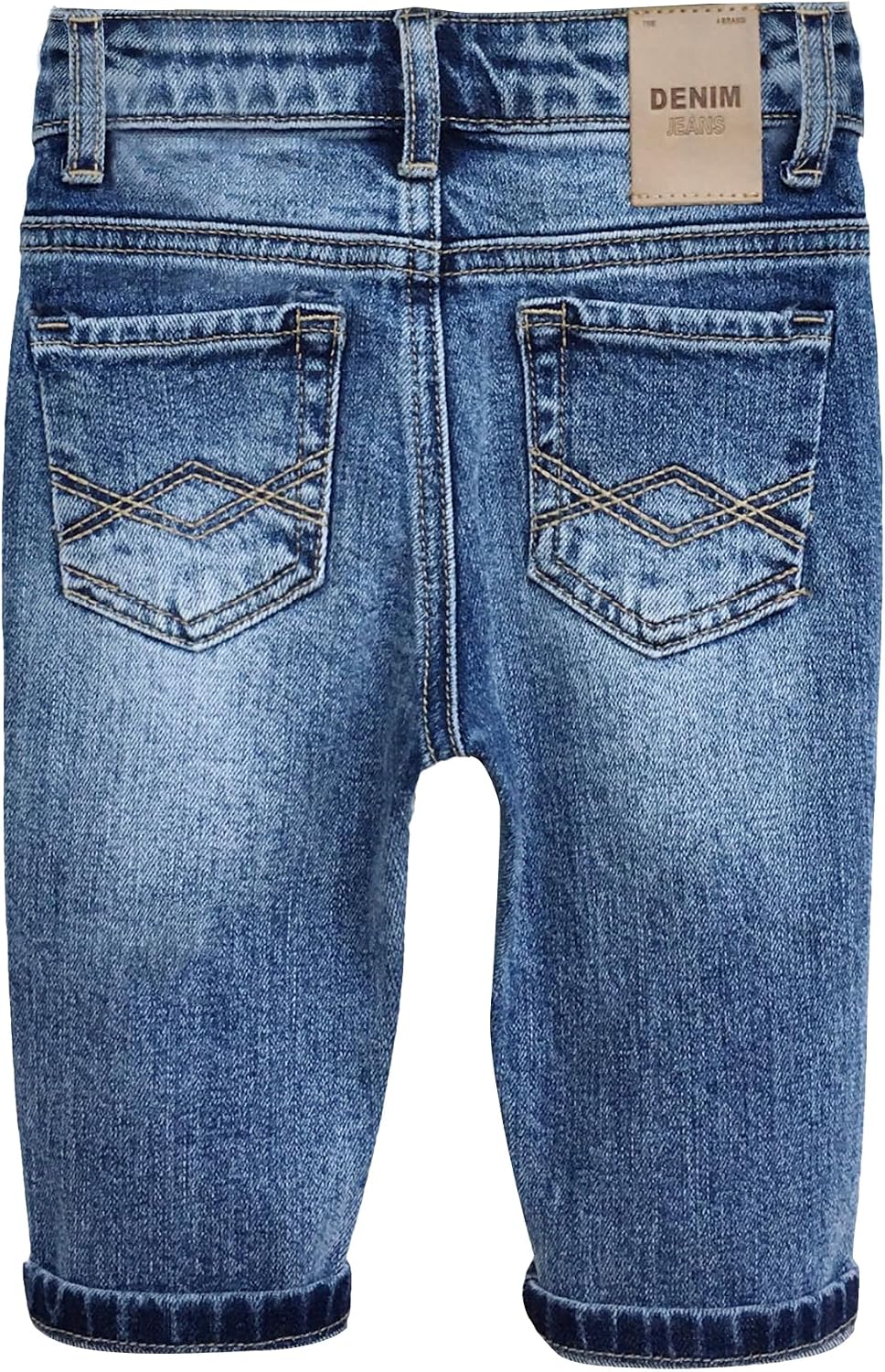 KIDSCOOL SPACE Infant Jeans,Baby Toddler Elastic Band Inside with D-Ring Distressed Soft Stretch Denim Pants