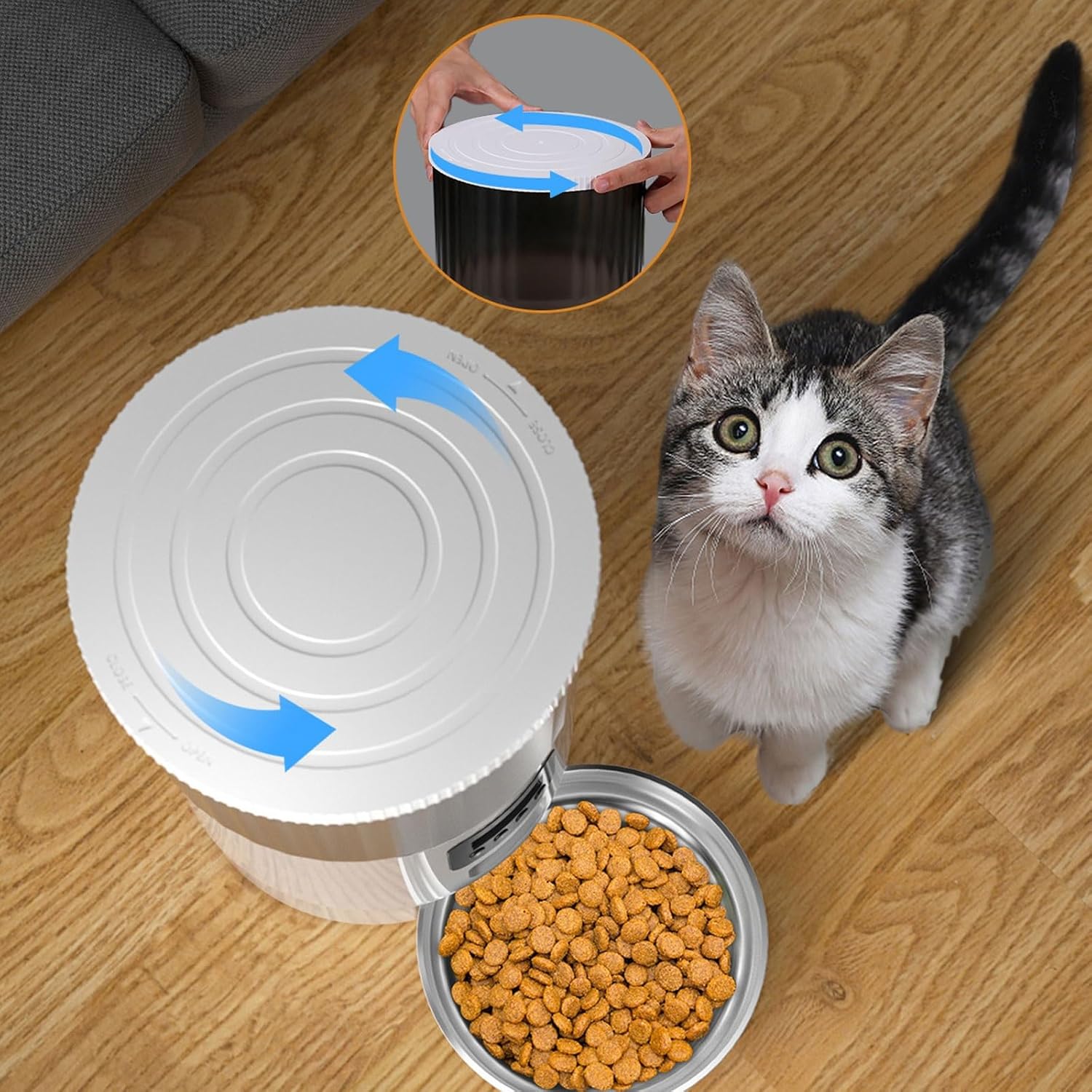 ペットフィーダー ペットスマートフィーダー 4L ペットフードディスペンサー タイマー付き定量給餌機 猫・犬用 小型犬・中型犬用 ペ