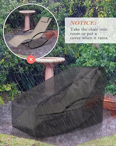 Miniatura 9 de Crestlive Products Mecedora de patio curvada con almohada para playa, patio, piscina al aire libre, interior, marco de acero gris (2 unidades, beige)