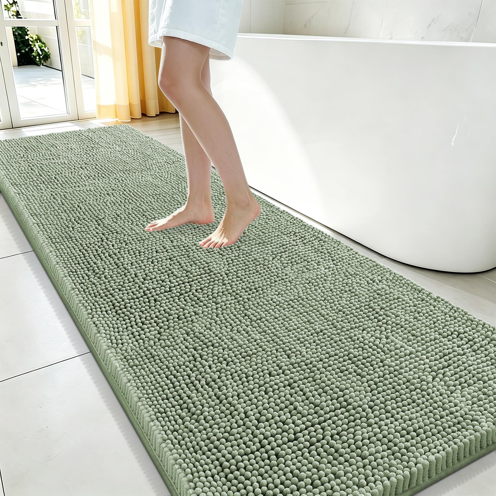 Smiry Bathroom Rugs 70X24, Luxury Chenille Extra Soft Absorbent Bath Mat