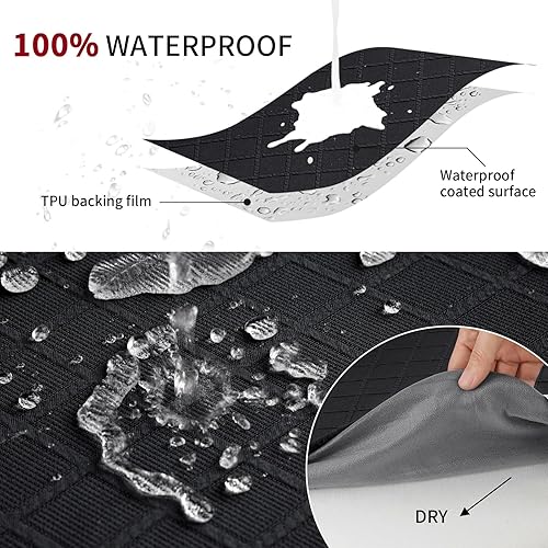 Miniatura 3 de Fuloon Fundas de cojín impermeables de asiento de 6 piezas, fundas de asiento de silla de jacquard elásticas, fundas de asiento lavables para sillas