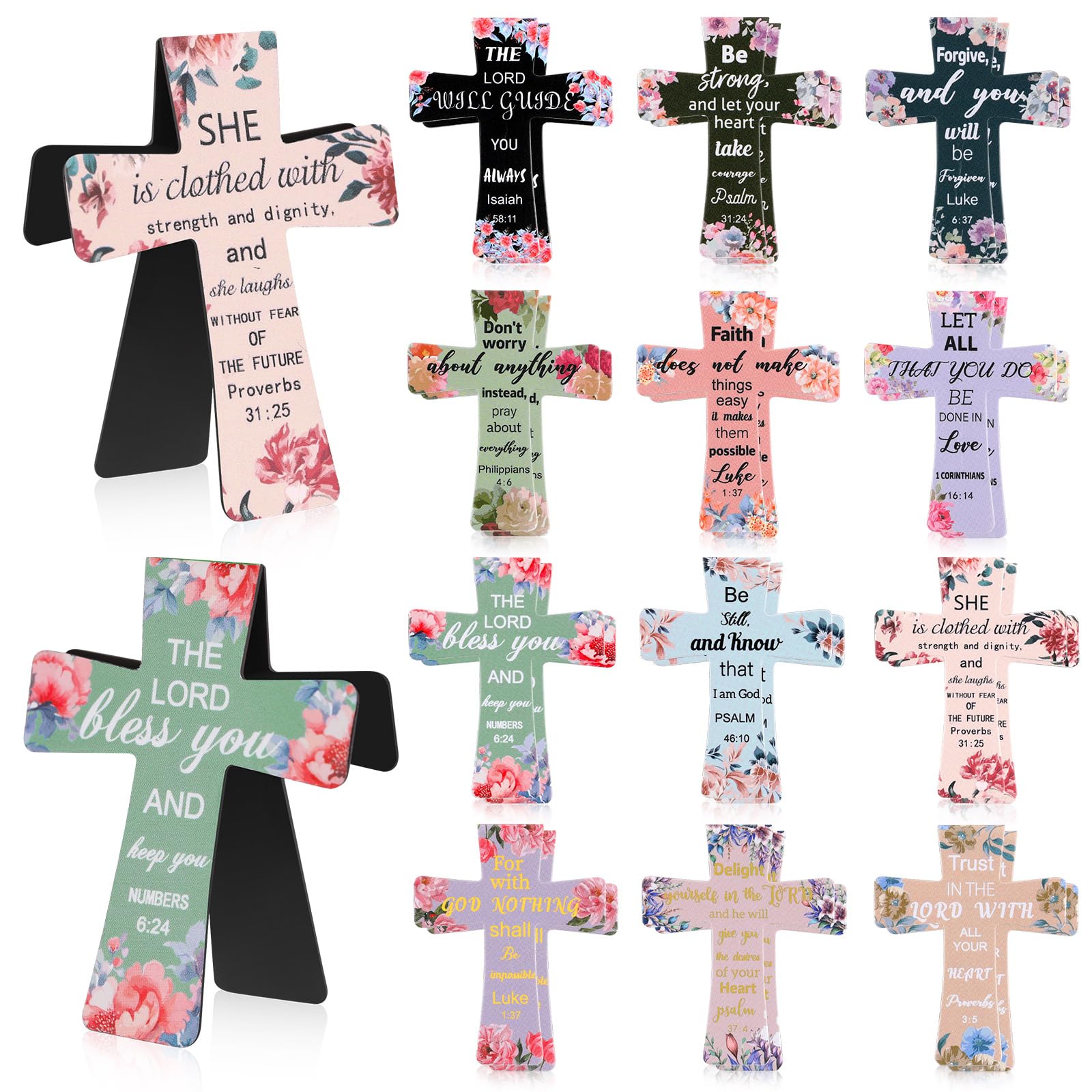 96 Pcs Magnetic Bookmarks Christian Bible Gift for Mother's Day Book Markers Religious Bible Verses Cross Magnetic Page Clips for Women Student School