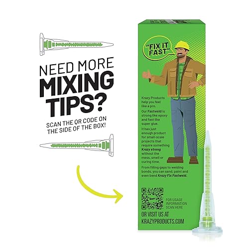 Miniatura 5 de Krazy Fix Fast Weld, pegamento epoxi transparente de 2 partes, unión permanente que fragua en 30 segundos, fuerte como epoxi, rápido como