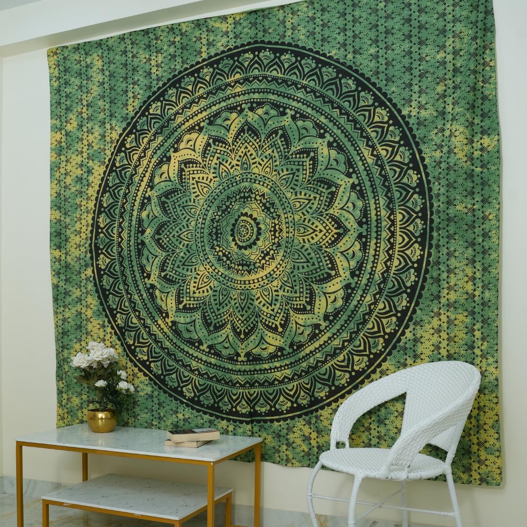 FURNISHFUL FINESSE Mandala Tapestry - Green Ombre -6 FURNISHFUL FINESSE Mandala Tapestry - Green Ombre -6