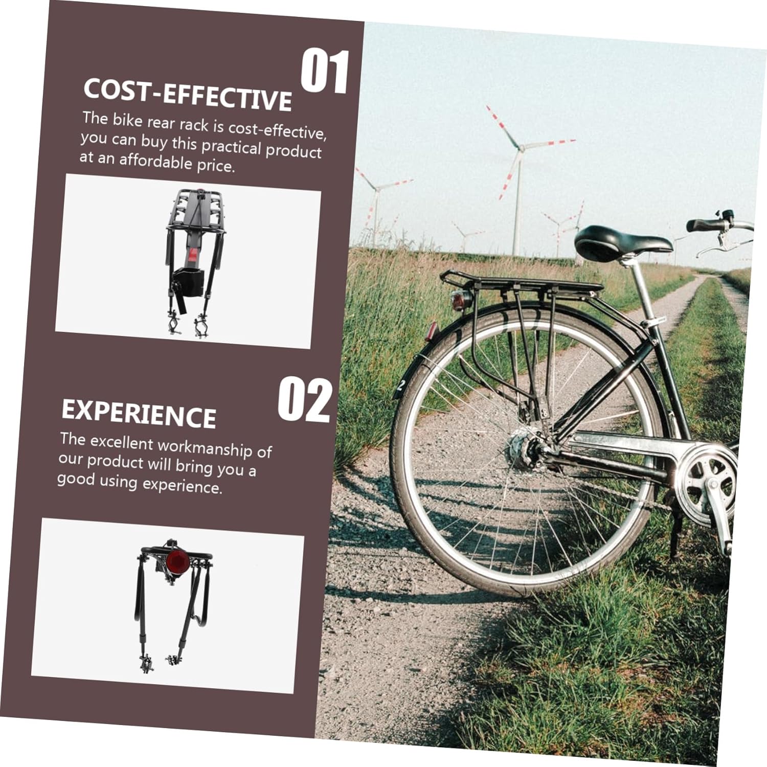 Balacoo Aluminum Alloy Bike Rear Rack Rear Bike Rack Cargo Simple Installation Reliable Performance