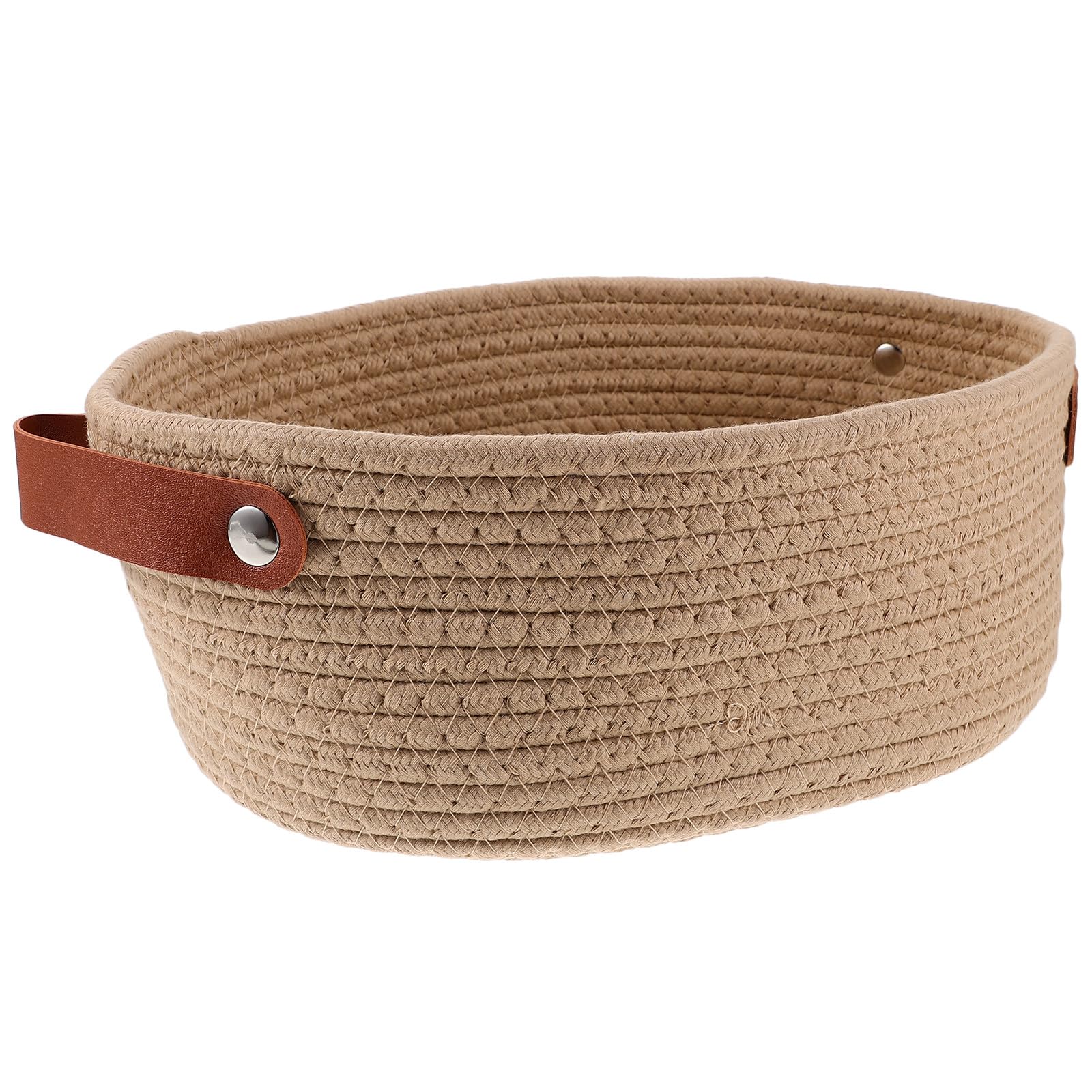 Panier en corde de coton tressé haut de gamme et finitions cuir
