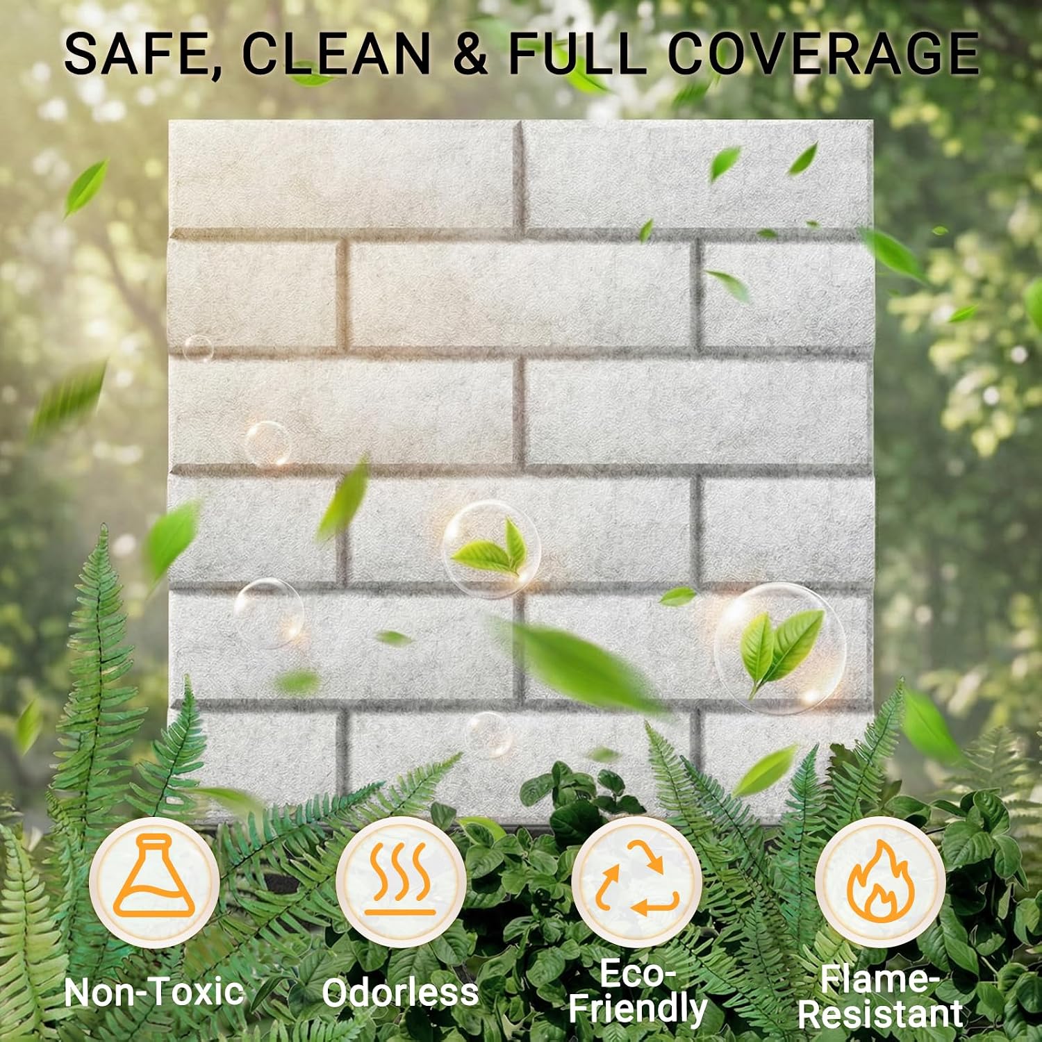 8 Pack Brick Acoustic Panels with Self Adhesive, 16" x 16" x 0.4" High Density Sound Absorbing Foam Panels for Walls, Noise Reduction for Home Studio & Office –Silver-Gray