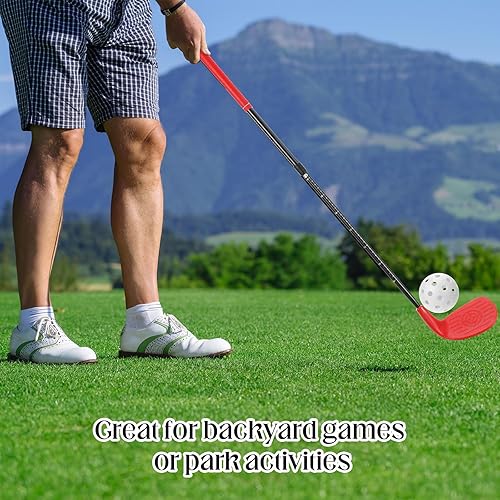 Miniatura 5 de Realspring Juego de palos de golf ajustables para patio trasero, palos de golf de plástico, pelotas de golf de plástico para exteriores, interiores,