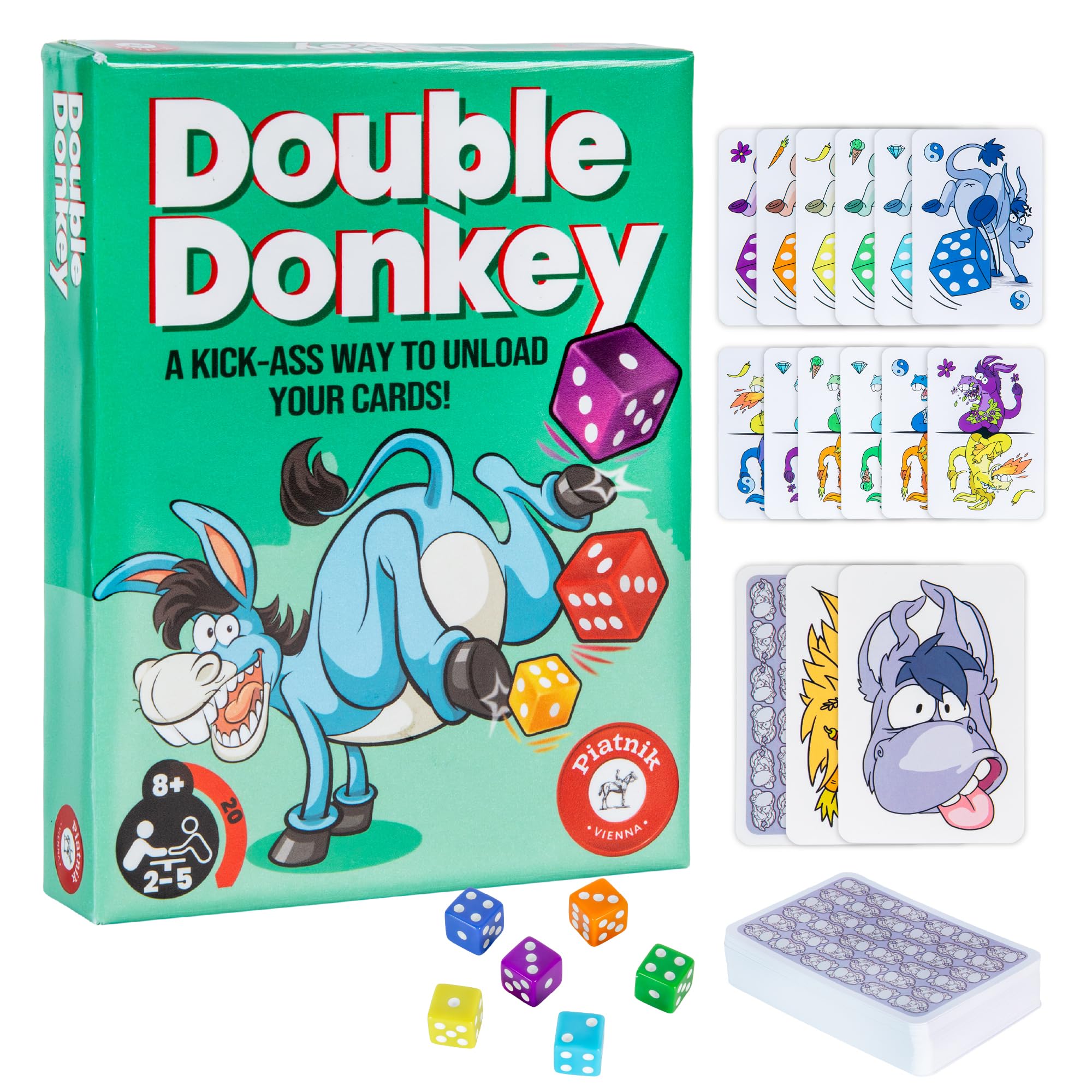 Piatnik | Double Donkey | Family Card Game | Ages 8+ | 2-5 Players | 20 Minutes Playing Time