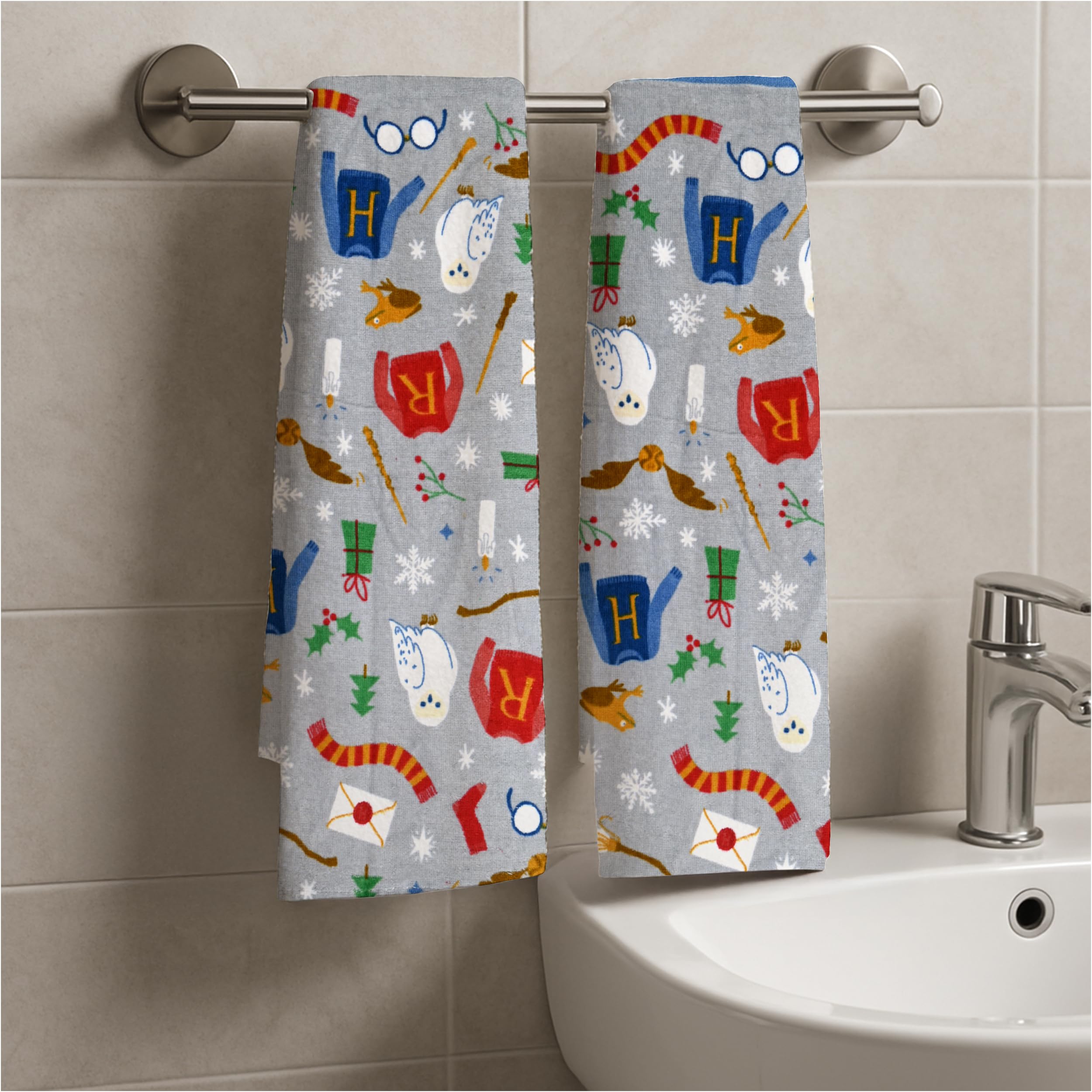 PRAKARTIK BY INDUARTS 100% Cotton Fur Hand Towel for Kids Set of 2| Cartoon Printed Boys & Girls Towels | Skin Friendly | Hypoallergenic Fabric | Anti -Fade Cloth | Grey (35X65 cm)-image-29