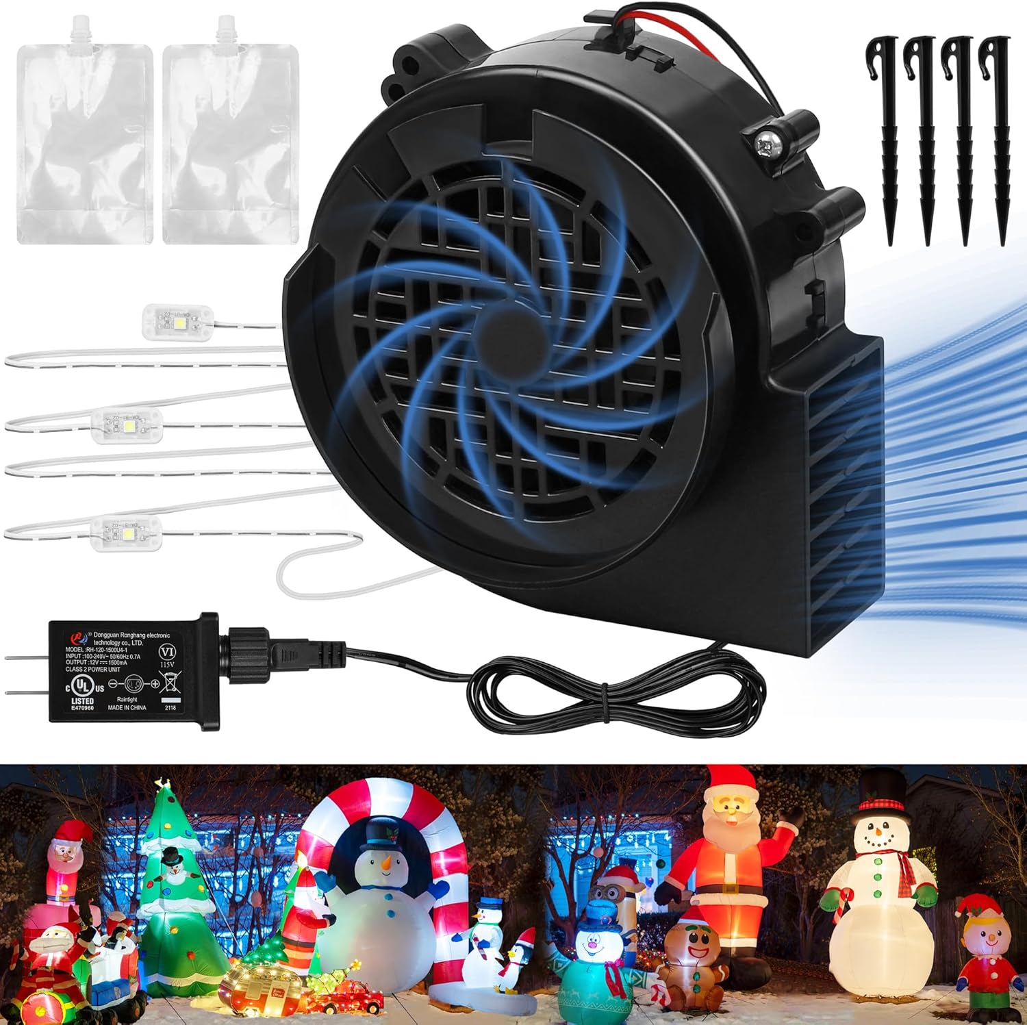 ADXCO 1.2a Christmas Inflatables Fan Blower Replacement Air Fan Blower