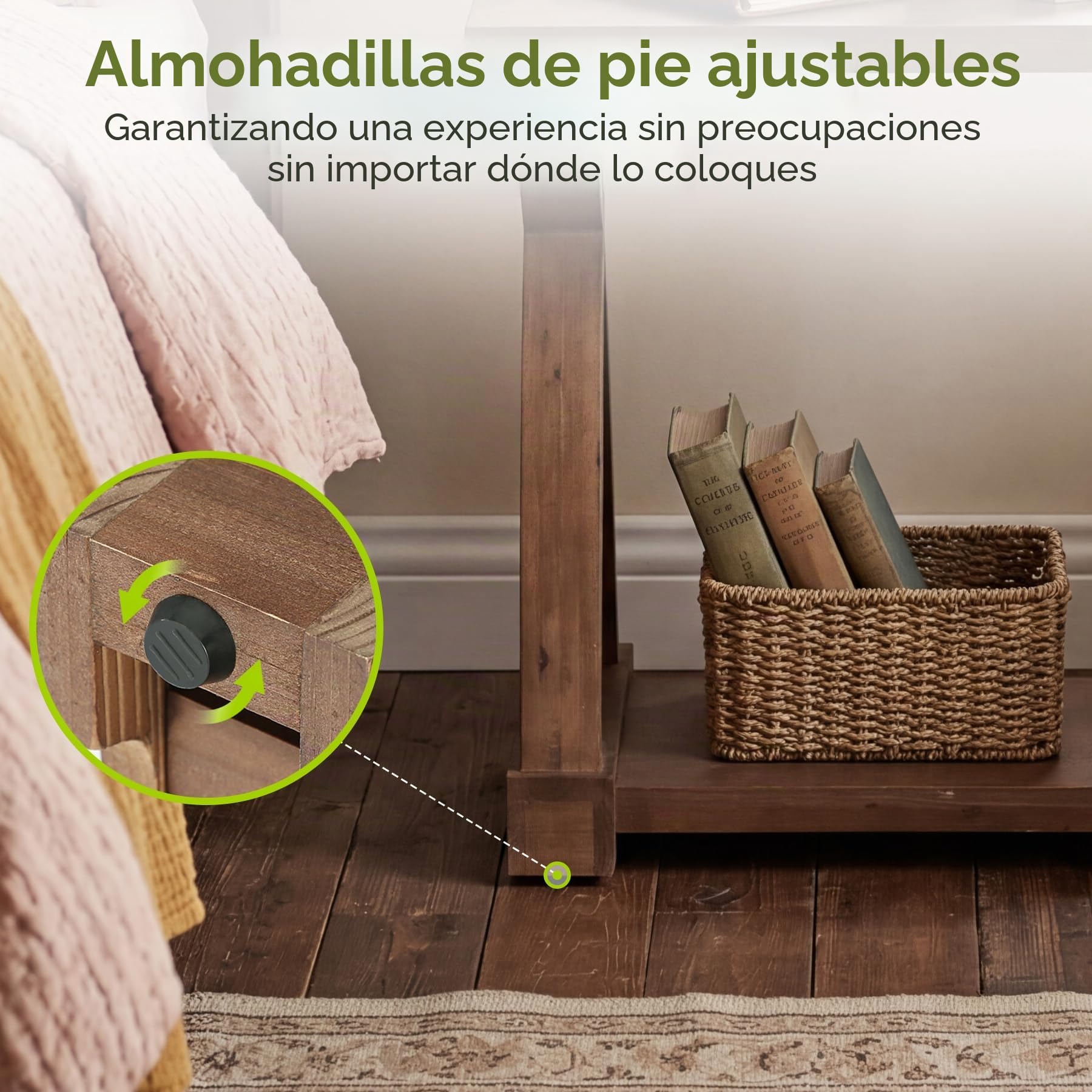 Mesita de Salón de Madera Maciza, Mesa Auxiliar de 2 Niveles con Estante de Almacenamiento, Mesita de Noche Delgada de Madera para Sofá, Sala de Estar, Dormitorio, Espacio Pequeño