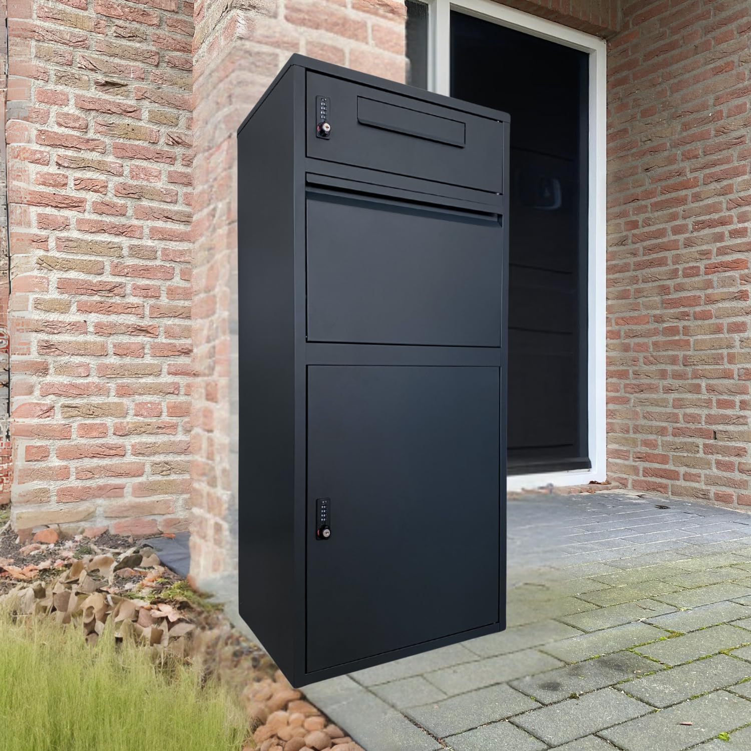 ParcelXL - Paketbriefkasten - Separater Postfach - Freistehende Paketbox - Schwarz