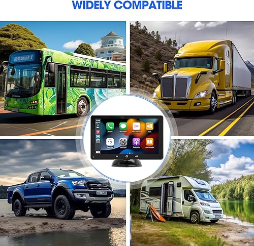 Miniatura 8 de Apple CarPlay Android Auto Portátil de 7 pulgadas QLED Pantalla Táctil Estéreo para Coche - Bluetooth 5.0 Mirror Link Control Volante Asistente de