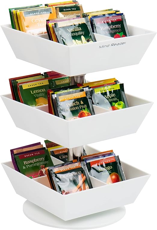 Mind Reader Tea Bag Carousel, Tea Station Organizer, Countertop Storage