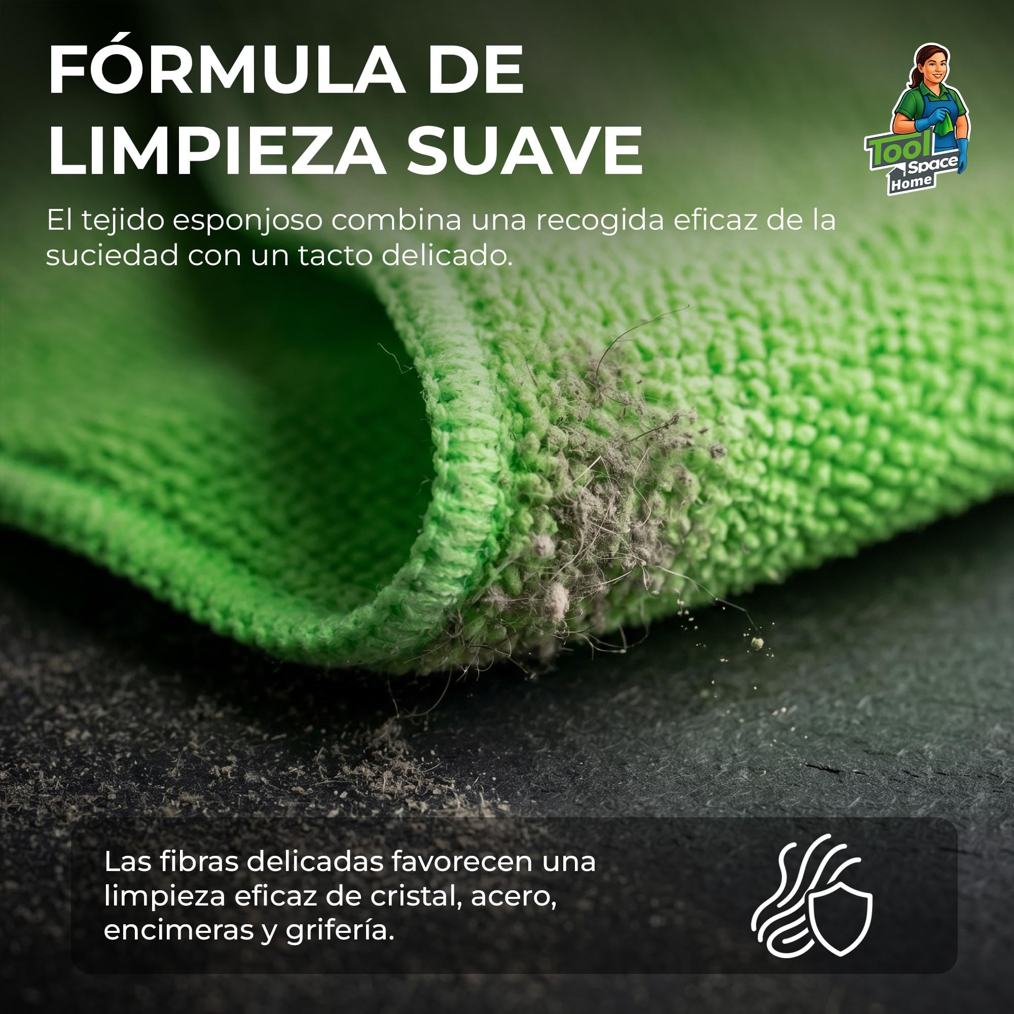 ToolSpace Paños de Microfibra 30x30 cm 20 Unidades 240 gsm para Coche Cocina Baño Cristales Espejos Muebles Suaves Absorbentes Reutilizables Sin Rayas Microfibra 80/20 Multicolor Limpieza Hogar