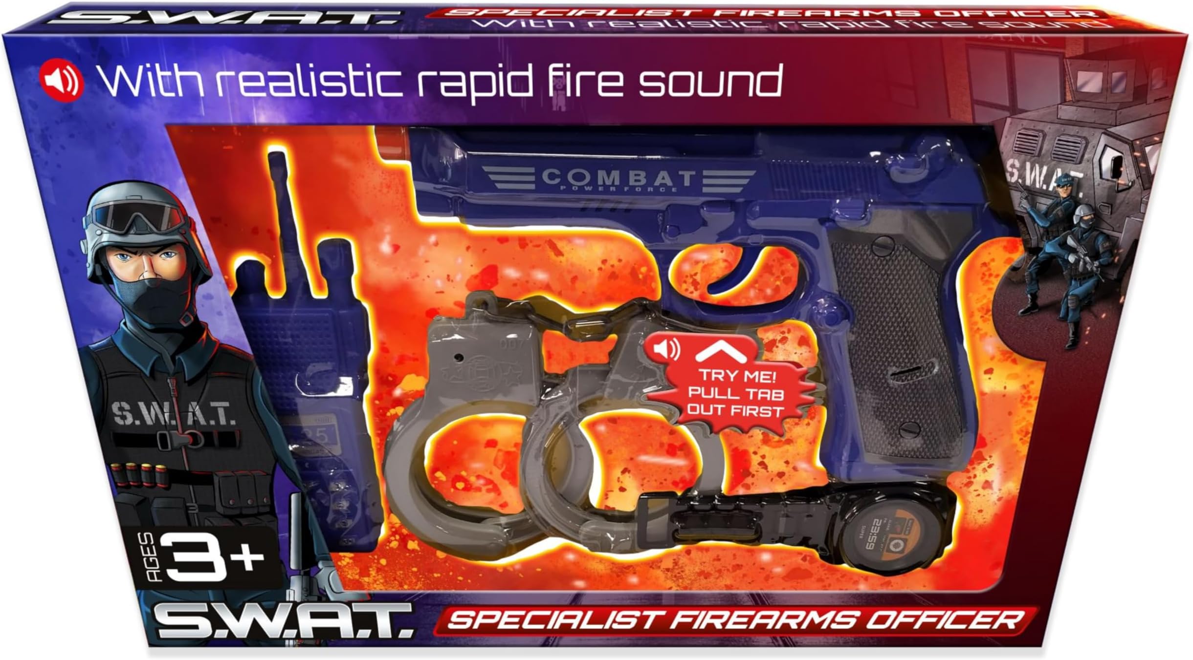 W.A.T Kids Toy Gun Playset | Police Set | Toy Pistol, Handcuffs, Watch + More!