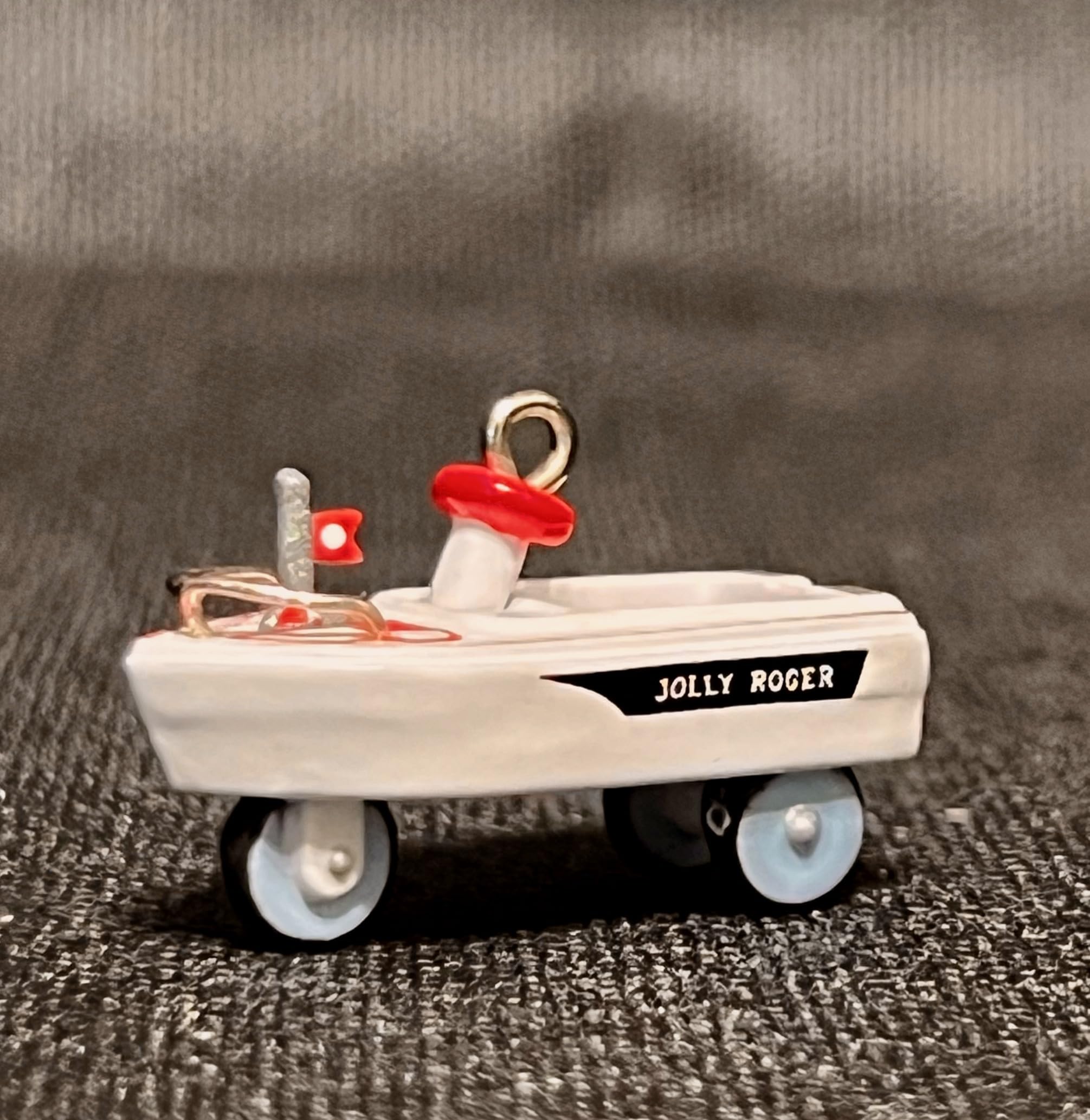 HallmarkKeepsake Miniature Ornament Kiddie Car Classics 1968 Murray Jolly Roger Flagship 6th in Series