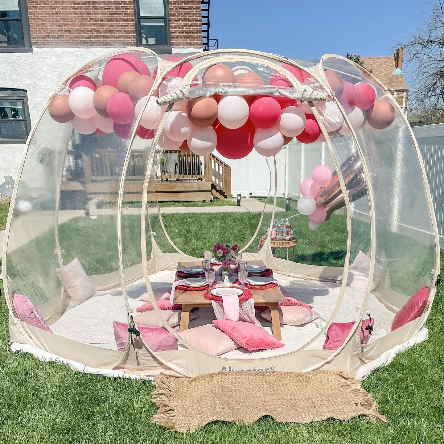 Screen Houses Pop-up Outdoor Camping Tent, 540 Degree Fully Transparent Non Dead Corner Gazebo
