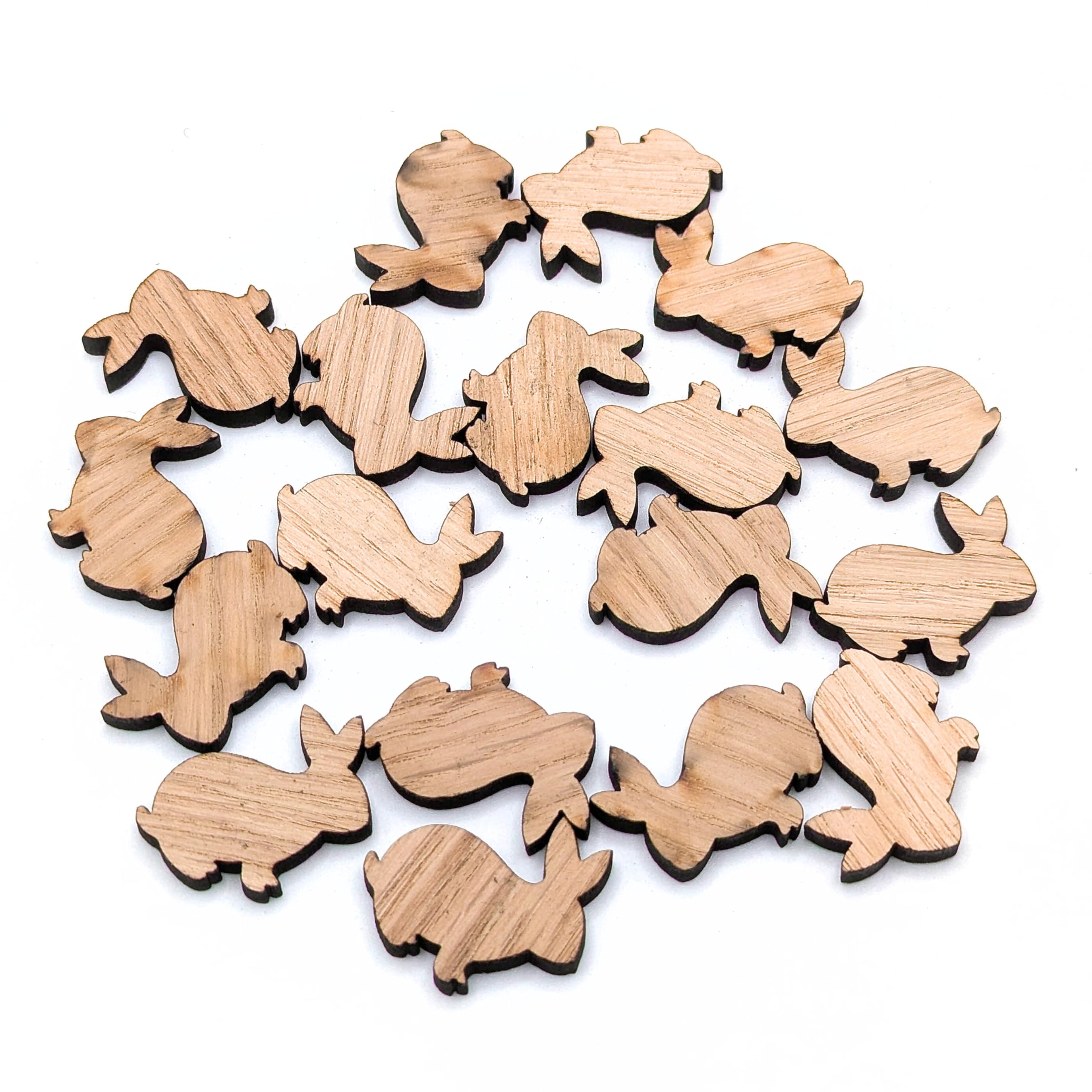 3cm Oak Veneer Rabbit Shapes, Small FSC Certified Wooden Bunny Cutouts for Crafts Painting & DIY Decorations