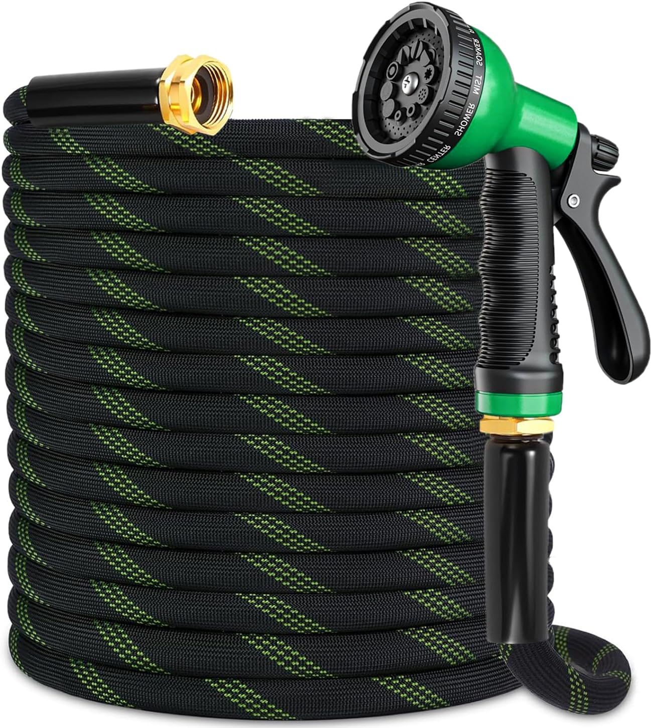 150 ft Garden Hose, 2026 New No Kink Flexible Water Hose 150ft, 10 Function Nozzle, Solid Metal Fittings, Enhanced Multi-layer Construction, Lightweight & Portable for Gardening, Cleaning, Car Washing