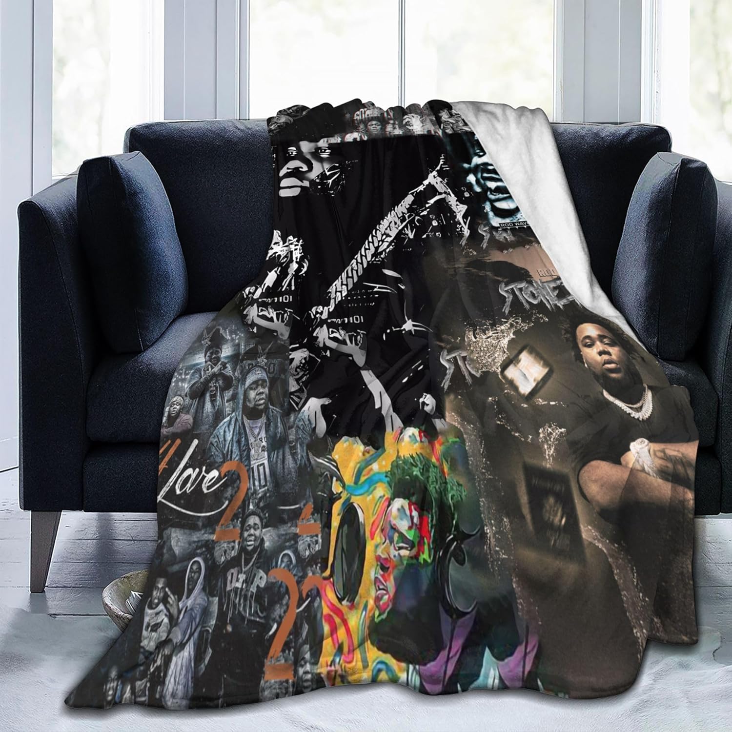 Music Fans Blanket Soft Warm Flannel Throw Blankets for Bed Couch Sofa Bedroom