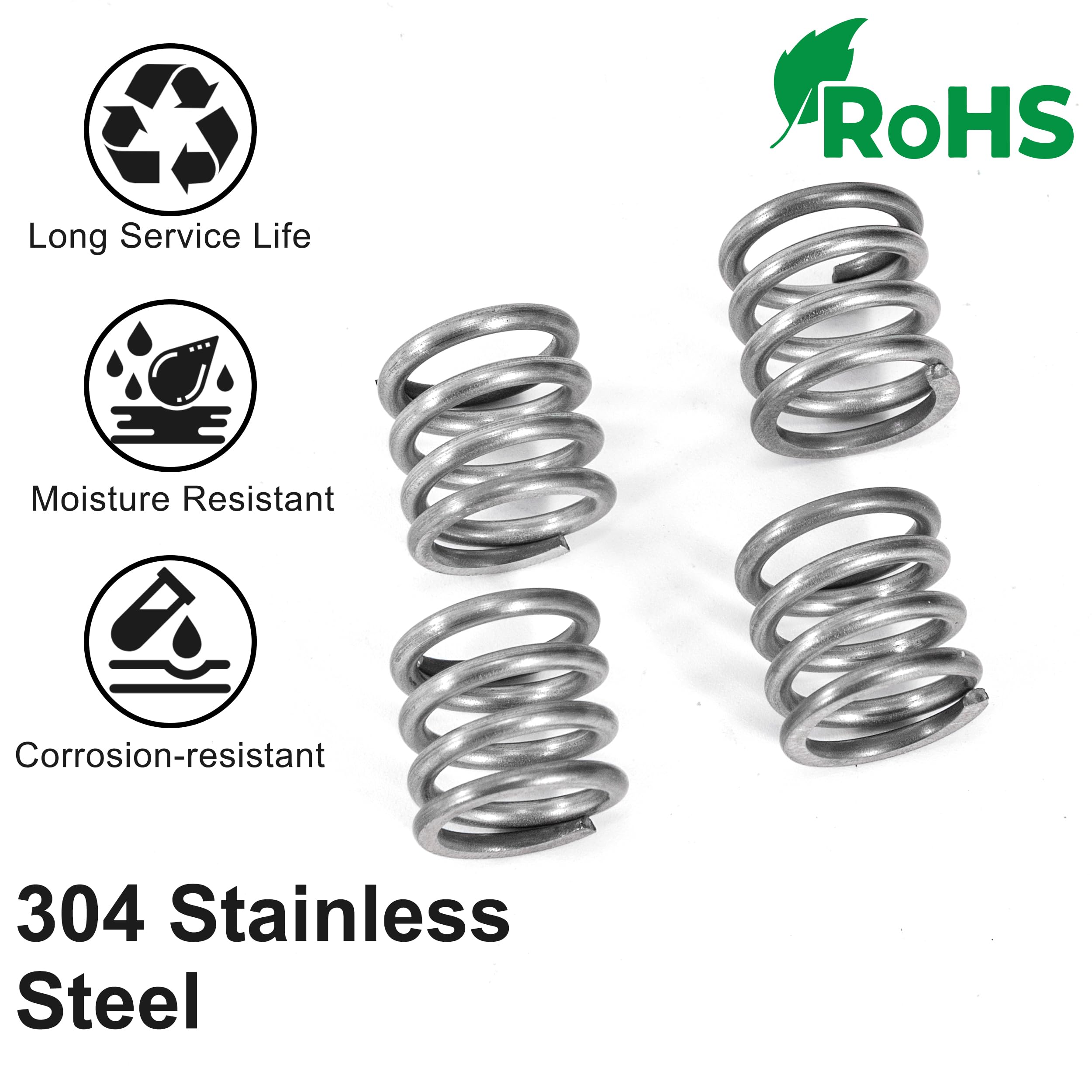 Molle Compressione Acciaio Inox - 10 Pezzi 80mm, Diametro 14mm, Forza 32kg - Foto 5