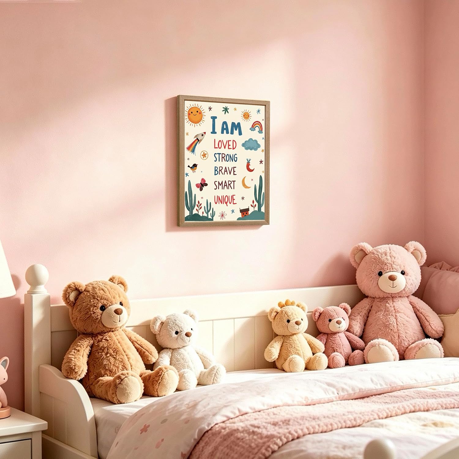 INJOLLY Wood Framed Kids Affirmation Nursery Wall Art 12x16 in image 4