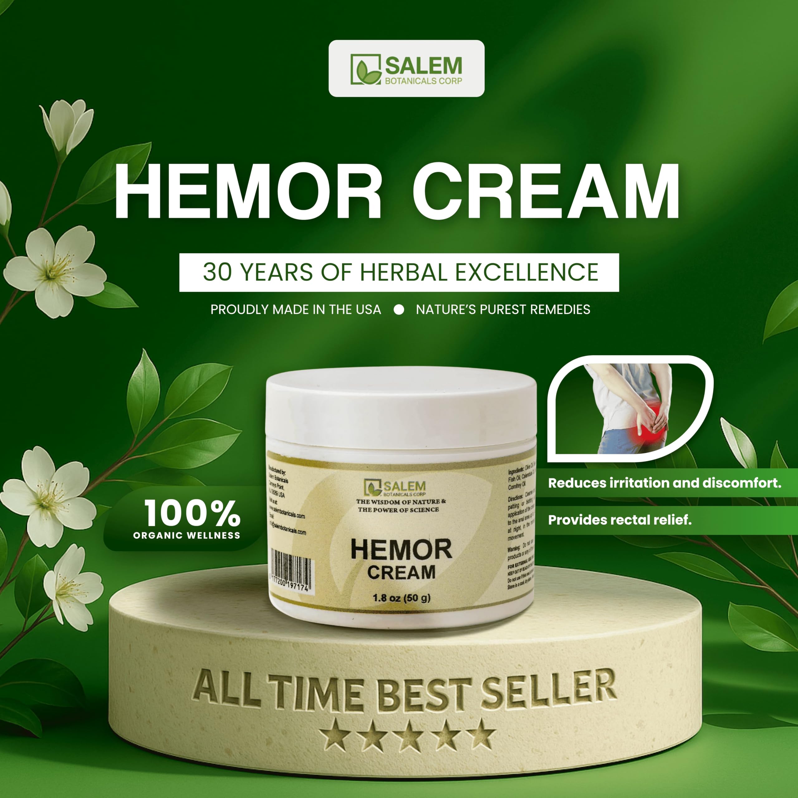 Amazon.com : Salem Botanicals Hemor Cream - Herbal Cream for