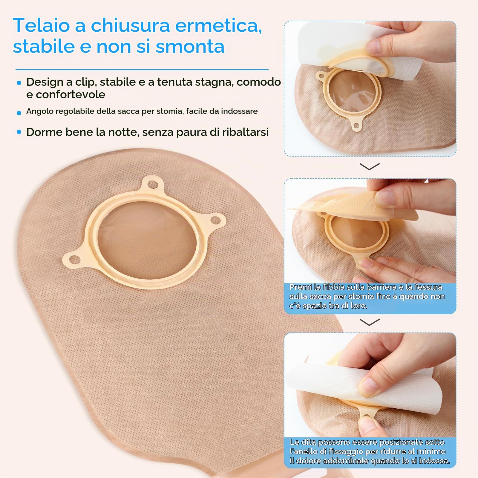 Heagimd 30 Pz Sacchetti per Colostomia, Sacche per Stomia a 2 Pezzi, 60 Mm | 20 Pezzi Sacche + 10 Pezzi Barriera, Cura dello Stoma per Ileostomia, Ritagliabili su Misura, delicati sulla pelle