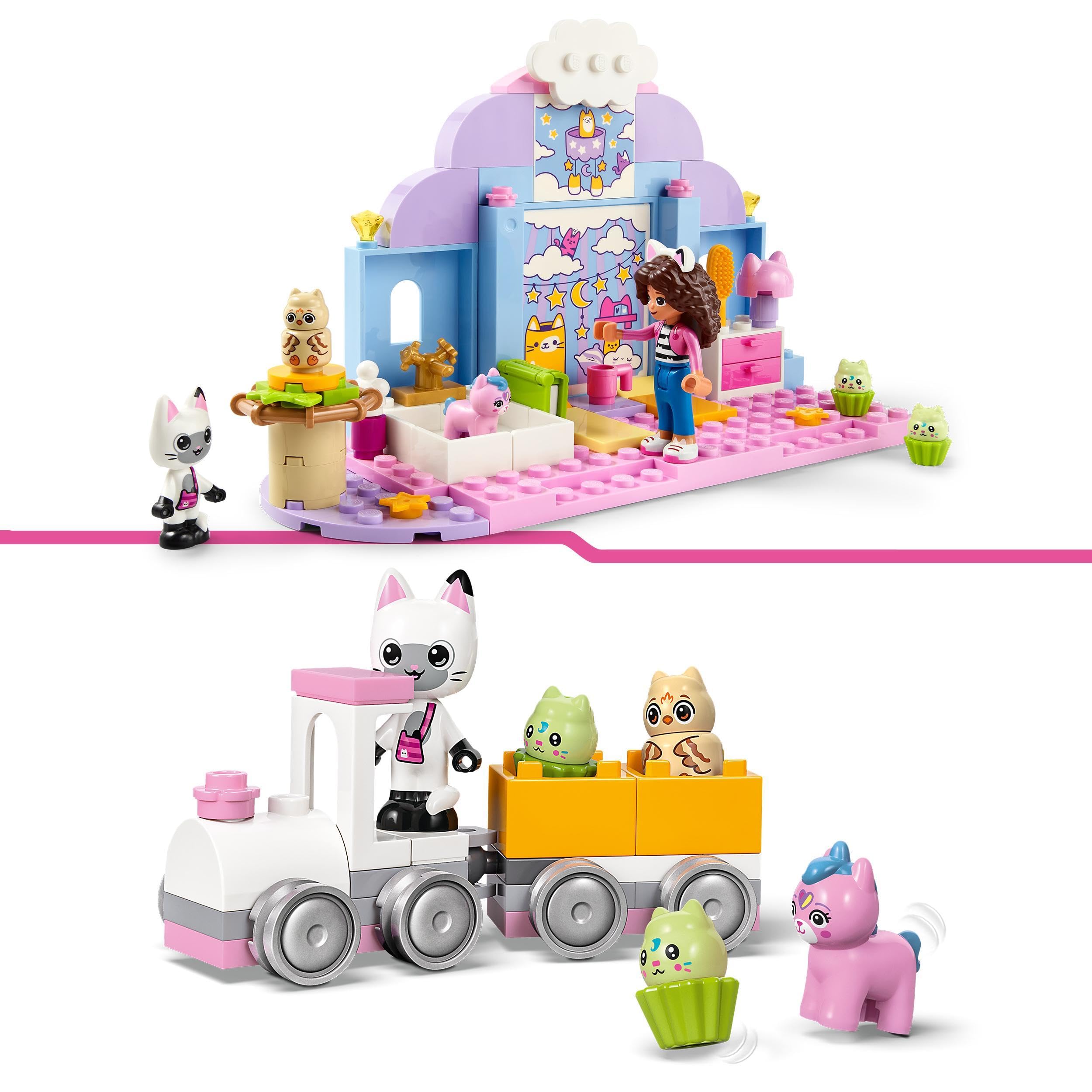LEGO Koci domek Gabi Kiciklubik Uszko Gabi, zabawki do odgrywania ról dla dziewczynek i chłopców 4+, zabawka dla dziecka ze zjeżdżalnią i figurkami, pomysł na prezent dla 4-latki, 10796