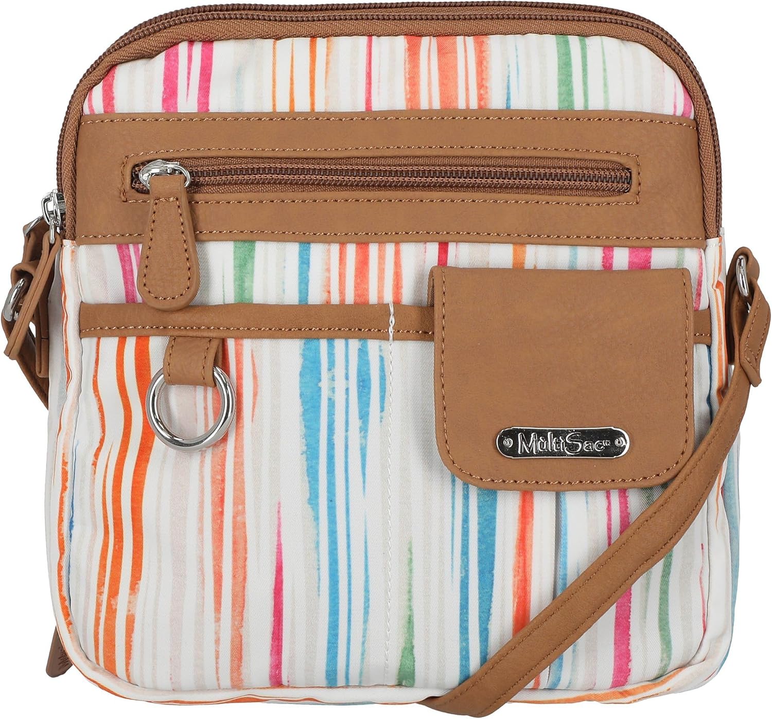 MultiSac ZipAround Print Vegan Leather Crossbody Bag One Size White