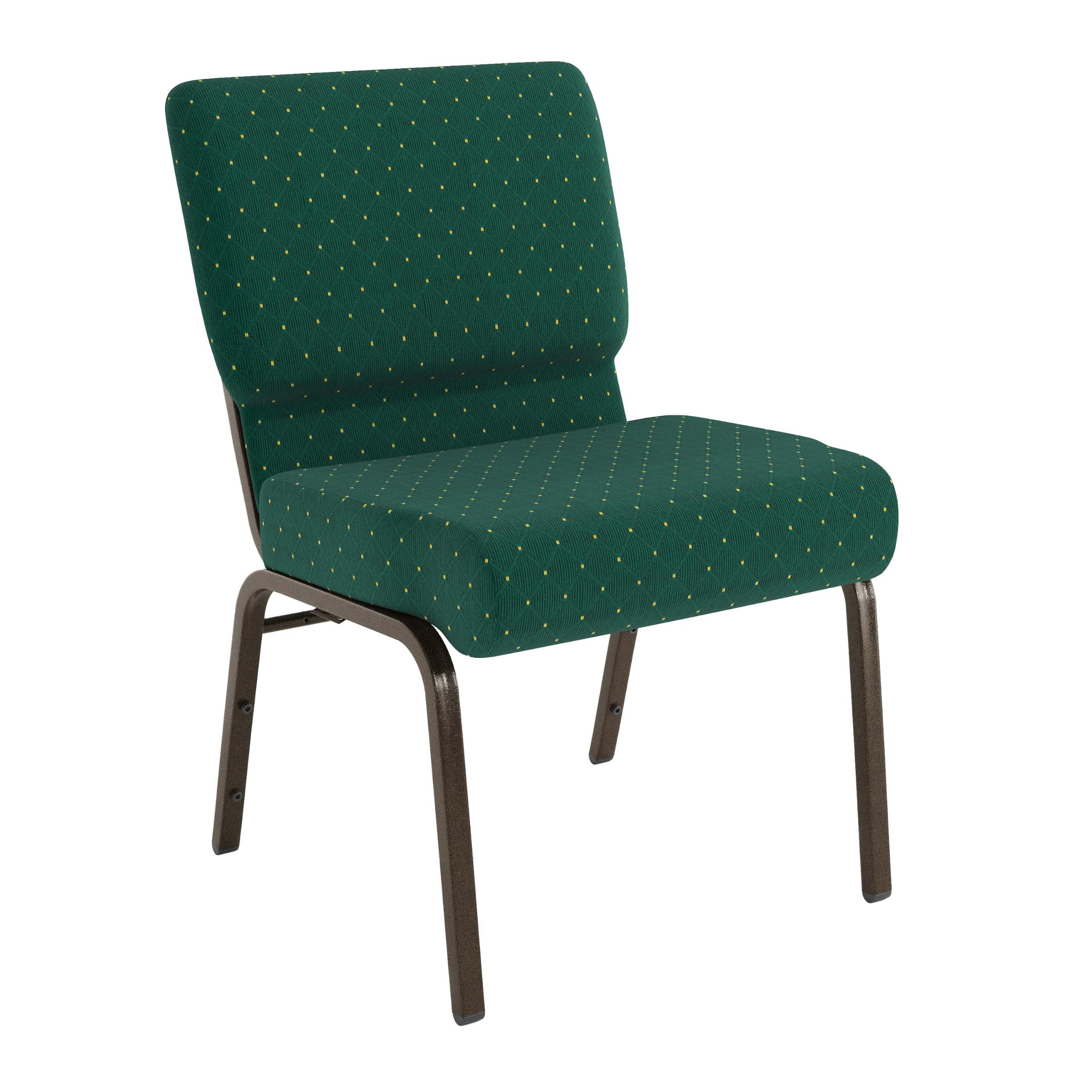 Flash Furniture Hunter Green Dot Patterned Fabric/Gold Vein Frame / Set of 1 / Classic Stacking Chairs