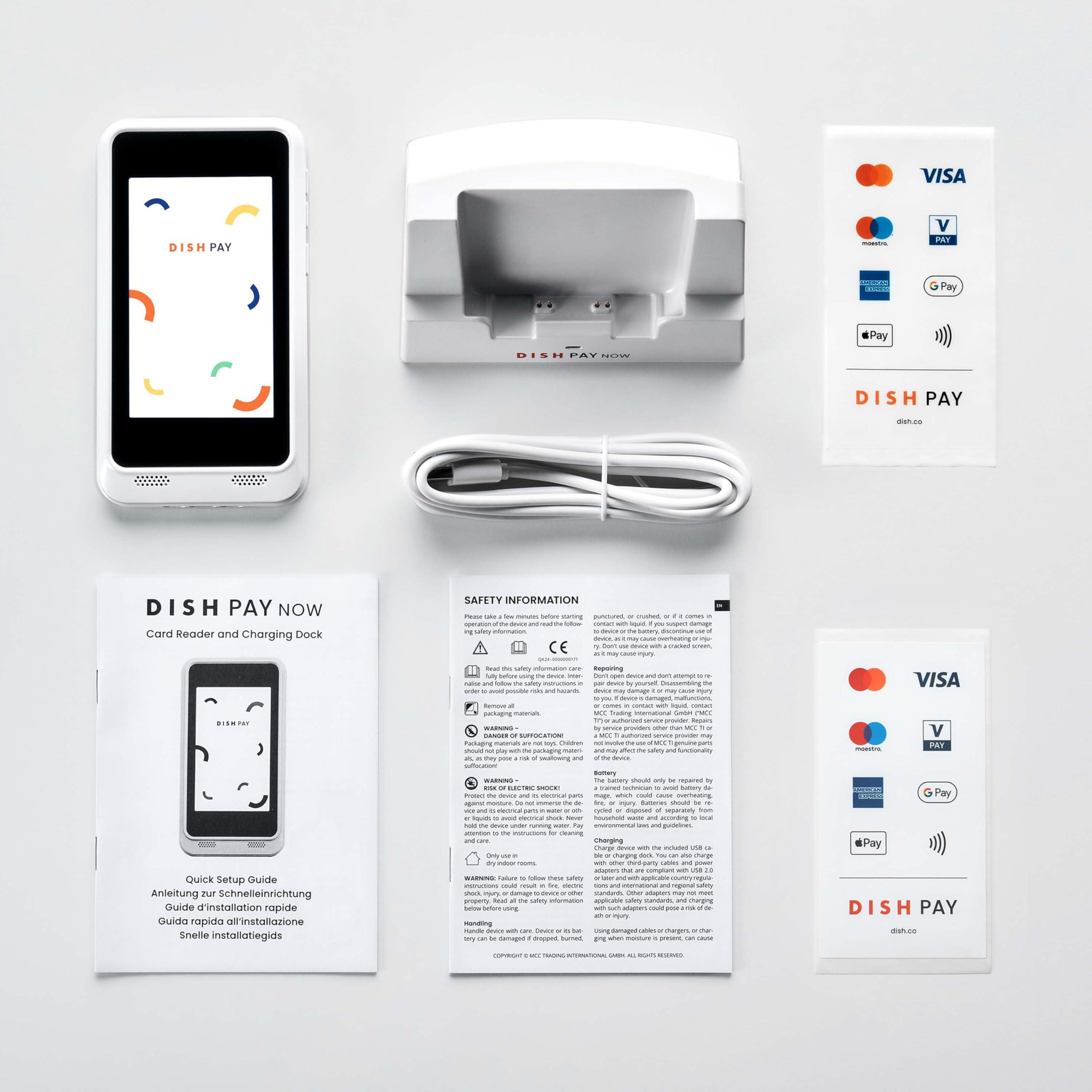 DISH Pay Now Tragbarer Kartenleser NFC Tap-to-Pay Modell EU-001