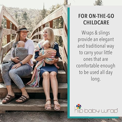 Miniatura 4 de Hip Baby Wrap - Portabebés para bebés y niños pequeños - Portabebés de algodón suave y duradero para bebés de 8 a 35 libras - Cómodo, versátil para