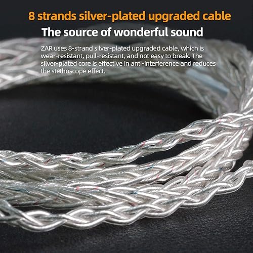 Miniatura 8 de KZ ZAR - Auriculares IEM con monitor de oído con tecnología híbrida 1DD+7BA, auriculares con cable, cable chapado en plata, auriculares IEMS para