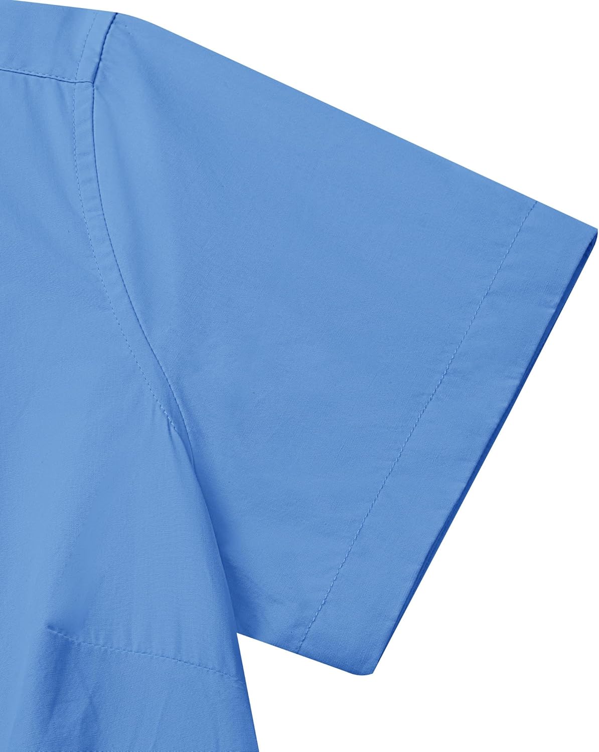 siliteelon Dress Shirts for Women Short Sleeve Cotton Button Down Shirt Basic Button Up Shirt Collared Shirts Work Shirt - Image 6