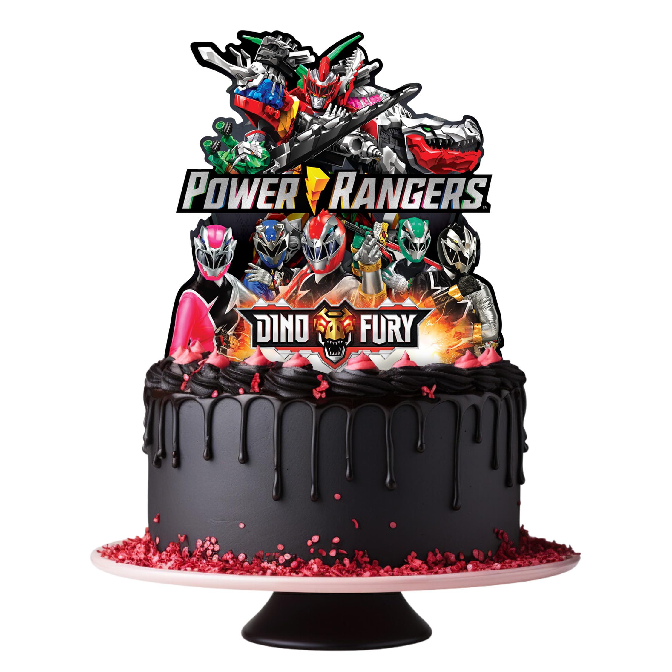 inchTreasures Gifted Officially Licensed Power Rangers Cake Topper - Power Rangers Birthday Party Supplies - Cake Decorations - Party Supplies - Birthday Decorations - 9 inches Tall