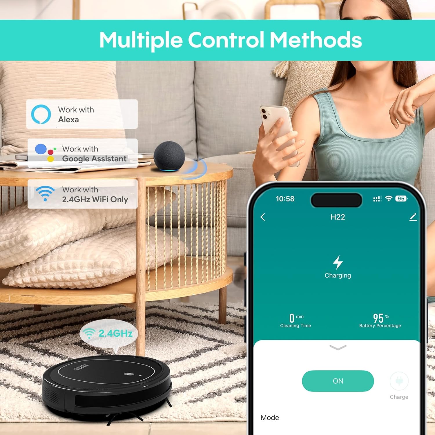 Multiple Control Methods for the AZQQ Smart Robot Vacuum