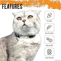 Vista 4 de Collares de gato separables Naruto para gatos niñas y niños: Collar ajustable de gatito lindo de 8.5”-12” con campana (removible), accesorios