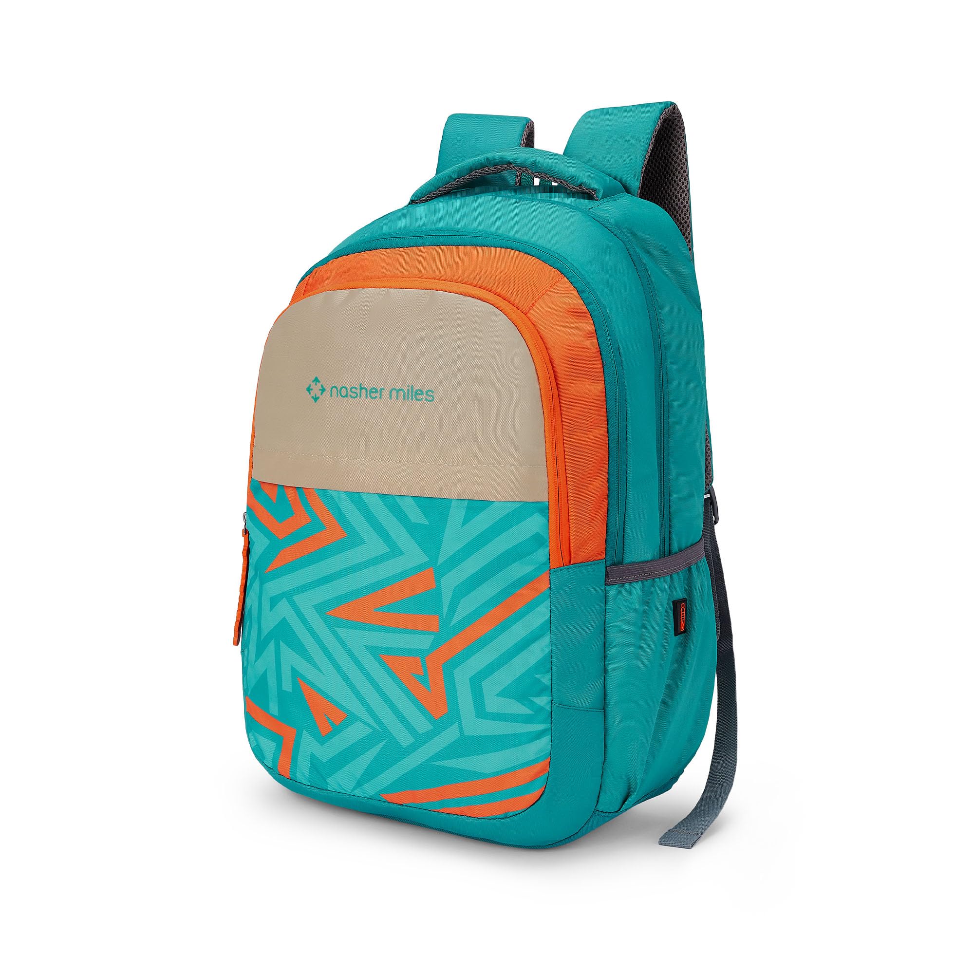 nasher miles Physics 3 Compartment Laptop Backpack 31 Liters Polyester with Raincover| Front Organiser Ideal for College, School Bags for Boys & Girls (Green)-picture-29