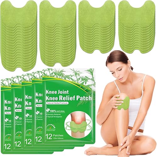 Zuteii 60 parches de rodilla, parches de ajenjo, parche de alivio para rodilla, parche de alivio de hierbas naturales para cuello, hombros,