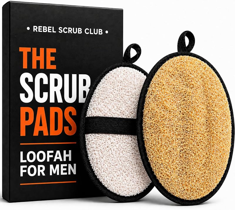 REBEL SCRUB CLUB Buchas de Banho de Lufa Egípcia Natural com 2 Unidades