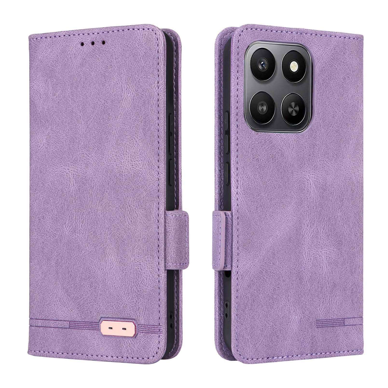 UPLAI Wallet Flip Case for HONOR 400 Smart 5G, Premium Vintage TPU Leather Cover with Card Holder, Kickstand, Shockproof & Hidden Magnetic Adhesion, Purple