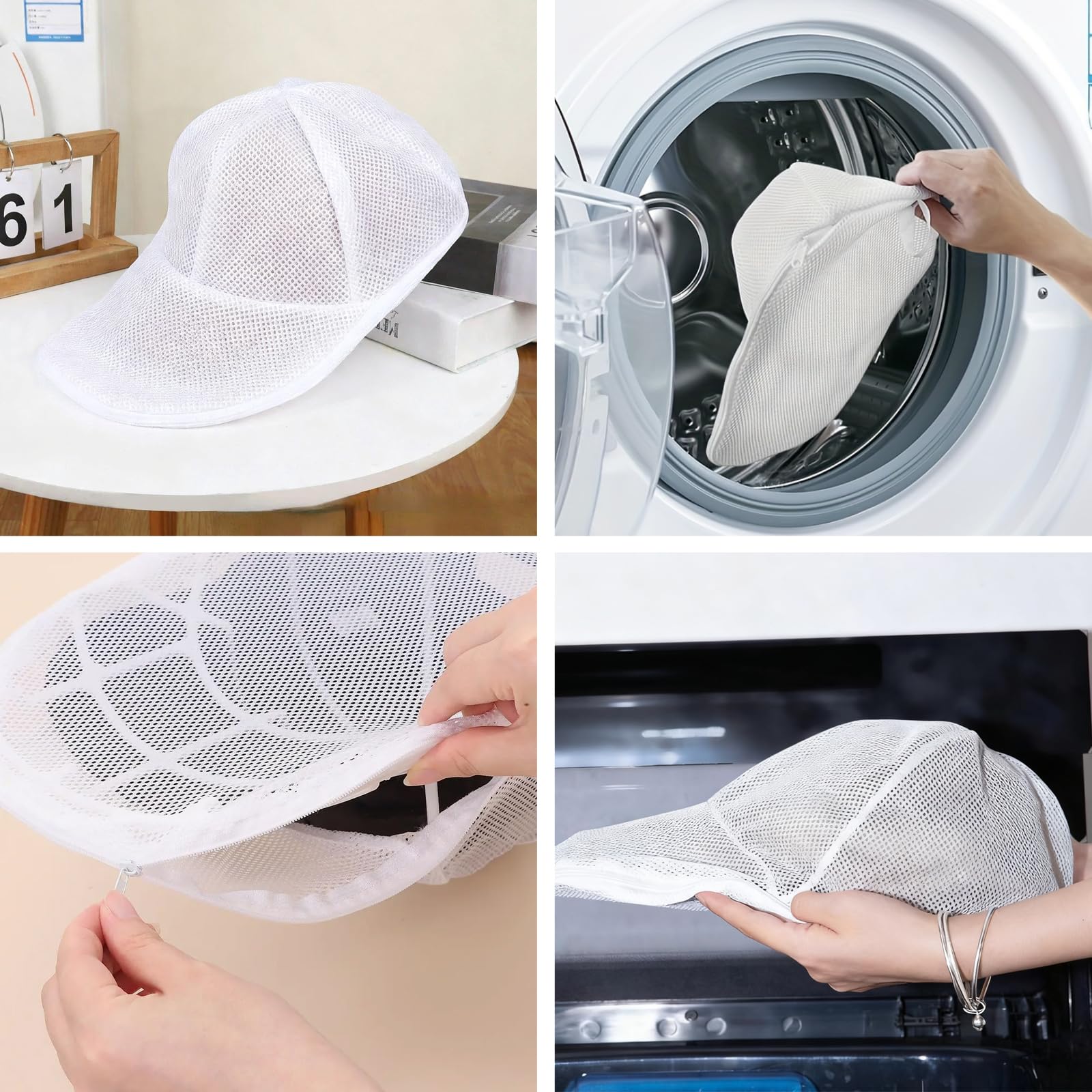 Lavaggio Cappello da Baseball Sacchetti Lavatrice porta Cappelli Rondella per Porta Cappellini Pulitore per da Baseball per Lavatrice e Lavastoviglie Supporto per Cappelli Forma e Protettore con