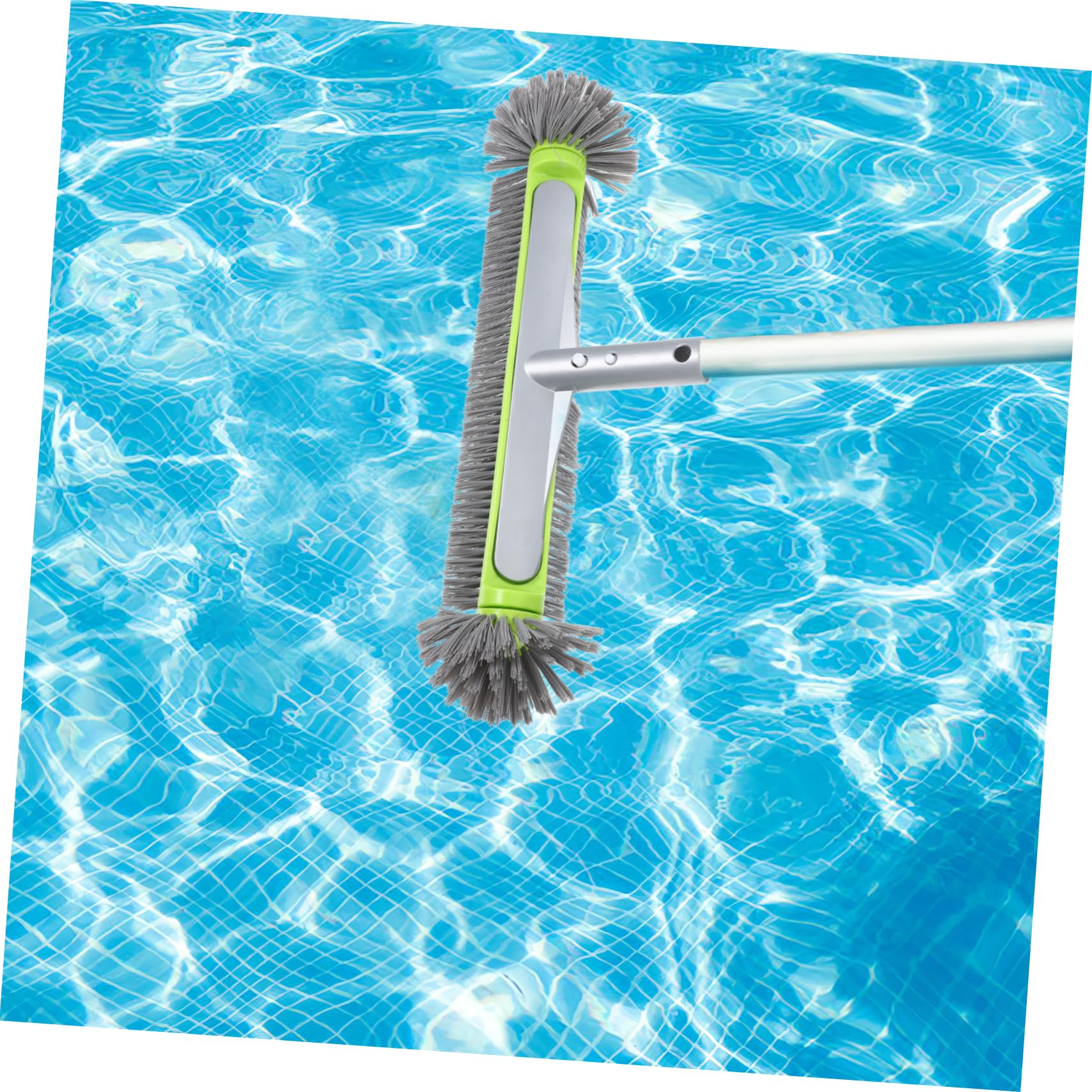 Abaodam Brosse de Piscine Design Combiné Verte avec Dos en Aluminium en Nylon pour Nettoyage Polyvalent Manche Ergonomique des Piscines Hors Sol Fibre de Verre
