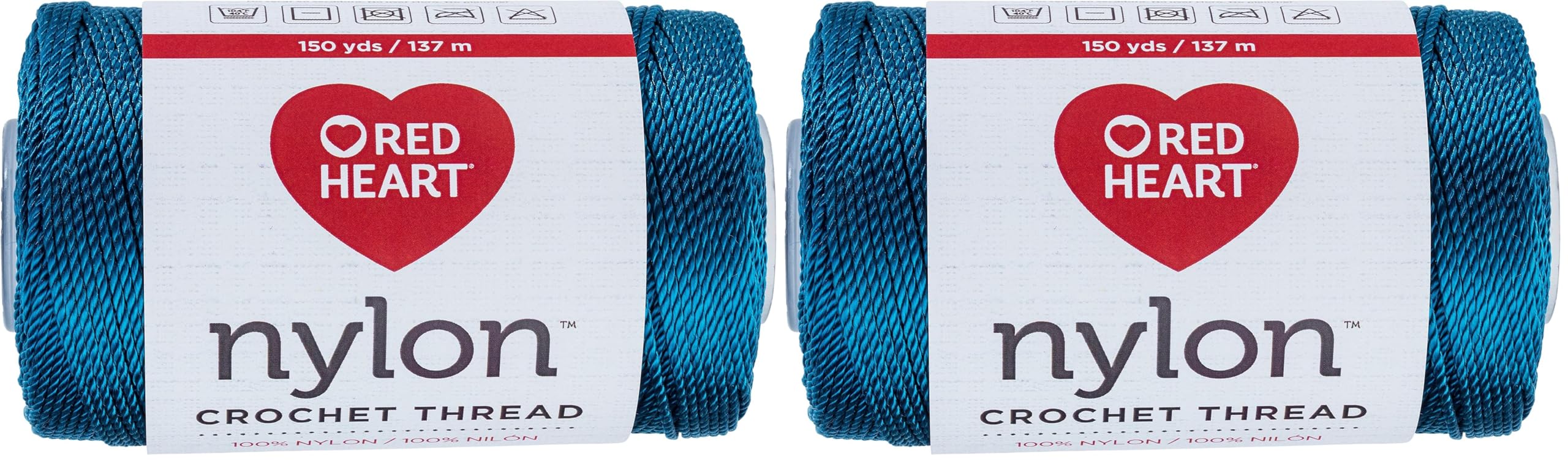 Red Heart Crochet Thread Yarn, 150 Yards, Teal (Pack of 2)